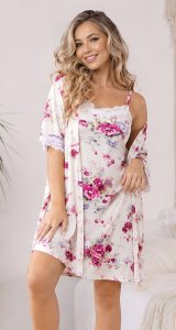 Халат і нічна сорочка з французьким мереживом 709
